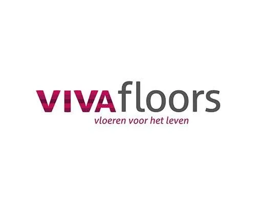 Viva Floors-logo op een witte achtergrond.